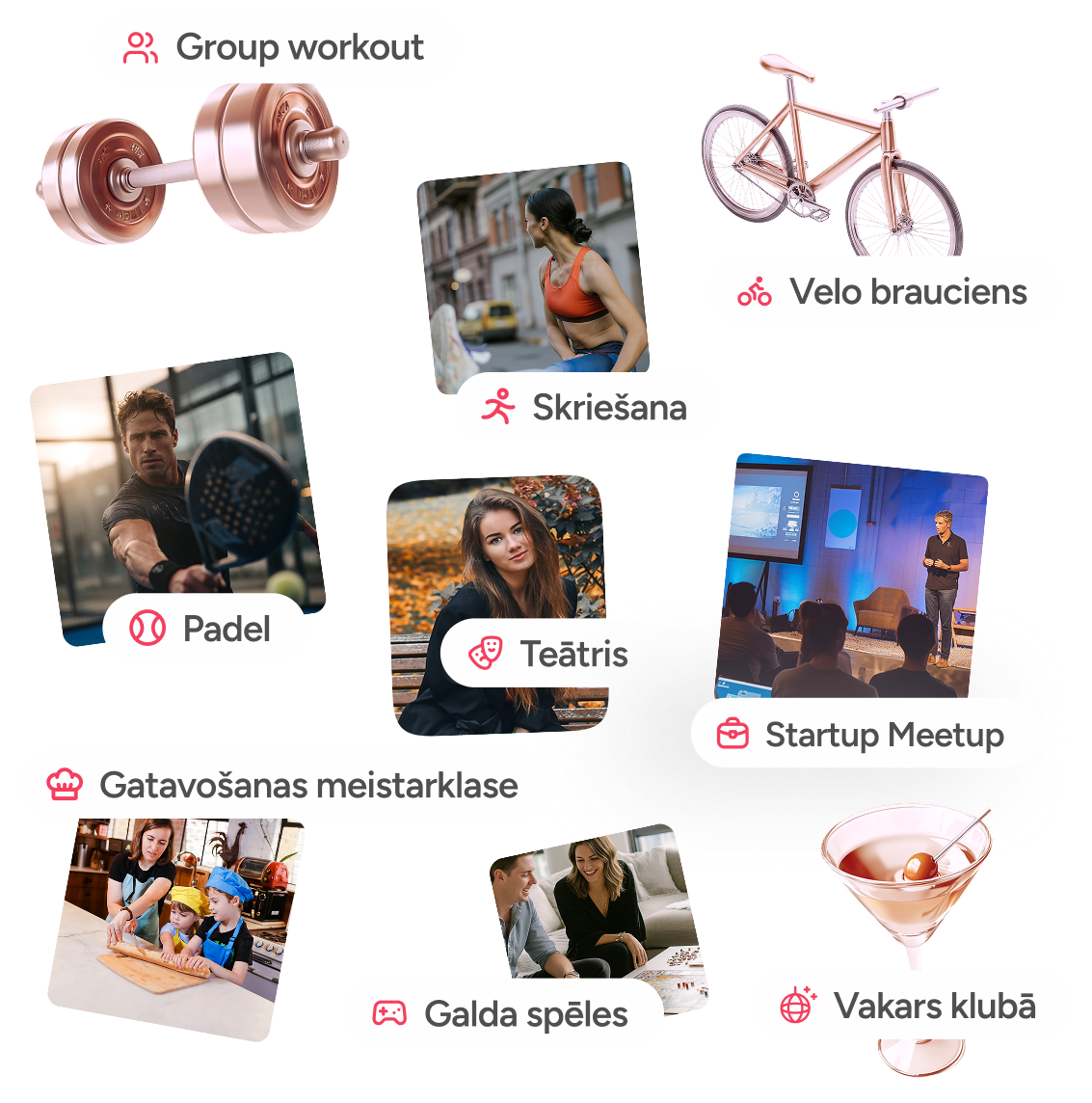 BUYONE platforma ar pieejamo pakalpojumu un aktivitāšu kategorijām